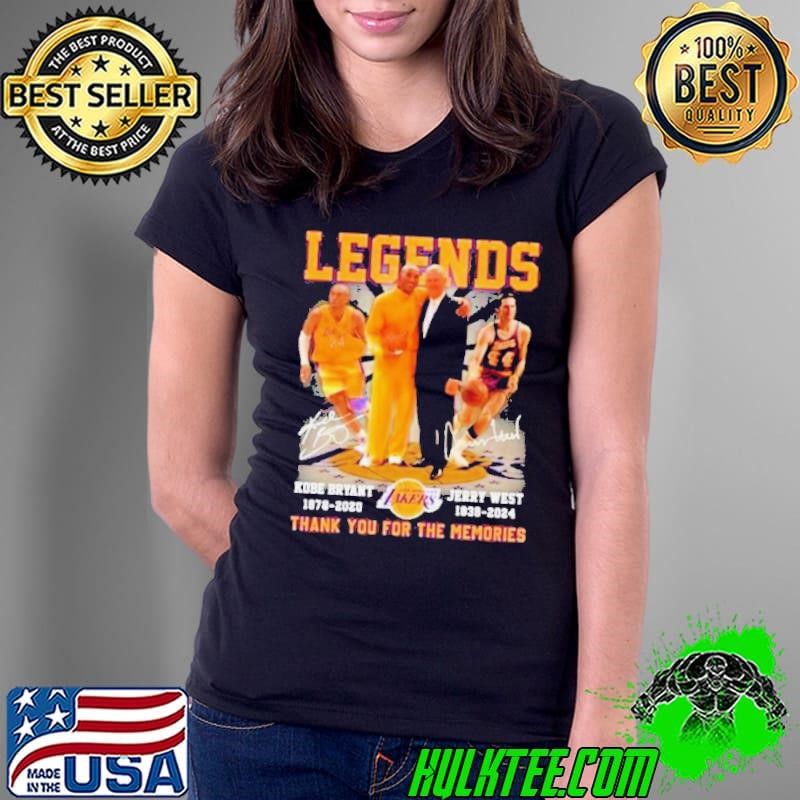 Kobe Bryant 1978-2020 & Jerry West 1938-2024 Legends Signature Thank You For The Memories Ladies Tee