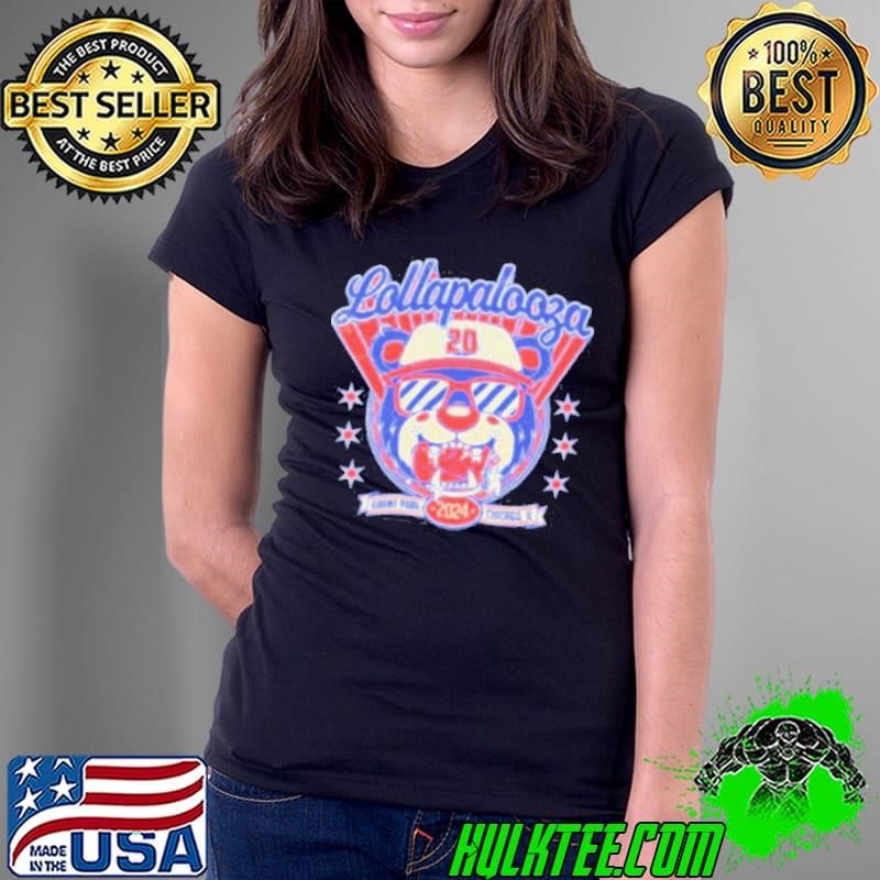 Lollapalooza Baseball August 1 4 2024 Grant Park Chiacago IL Concert Ladies Tee