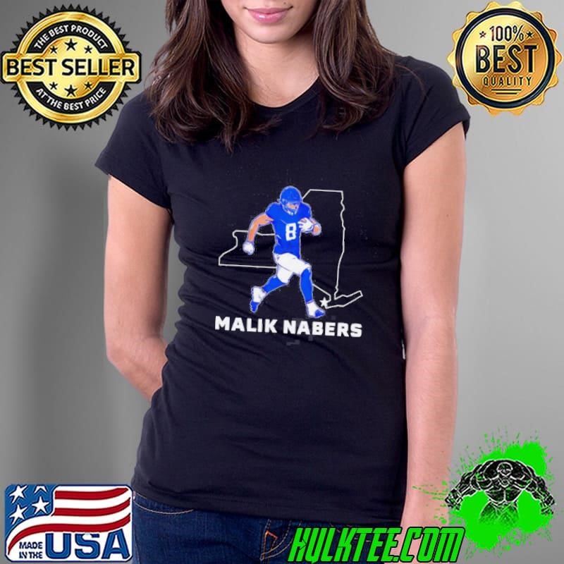 Malik Nabers State Star New York Giants Football Ladies Tee Malik Nabers State Star New York Giants Football Ladies Tee