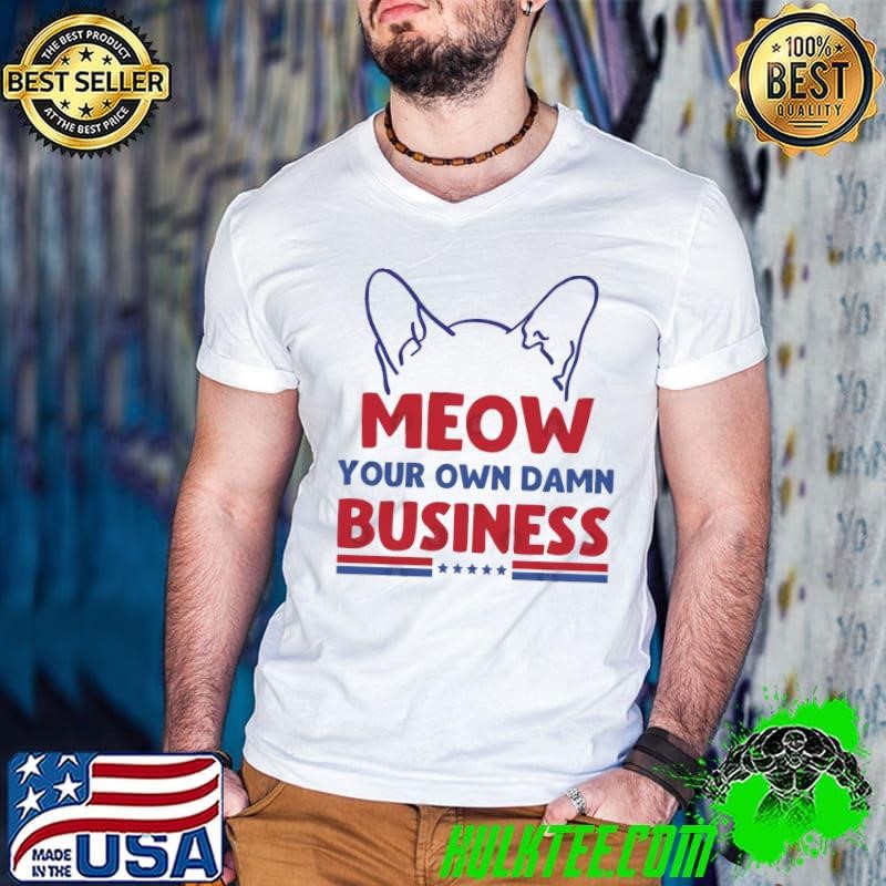 Meow Your Own Damn Business Cat Lady for Harris Walz 2024 Guys V Neck