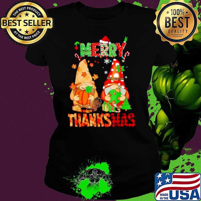 Merry Thanksmas Christmas Gnome Santa Hay Funny Xmas Pajama shirt