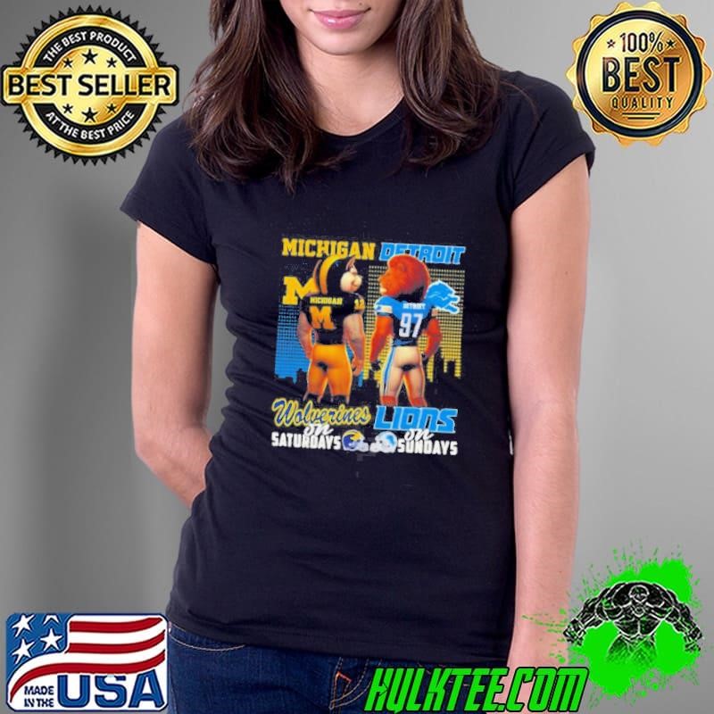 Michigan And Detroit Mascots On Saturday On Sundays 2024 shirt