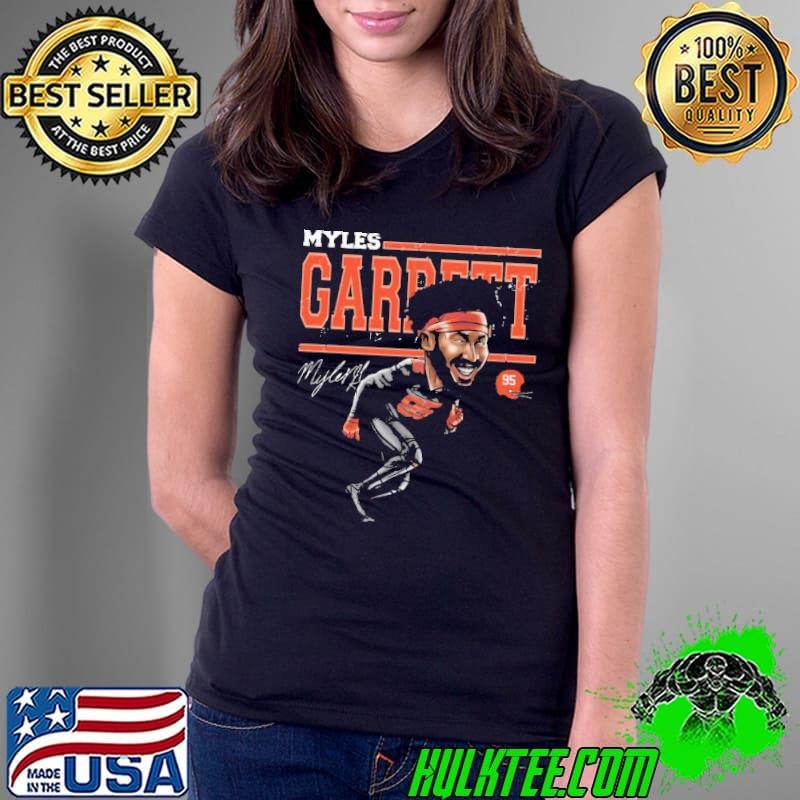 Myles garrett cartoon American football defensive end signature T-Shirt