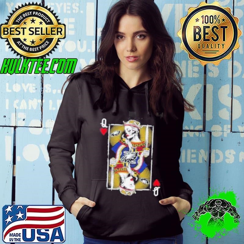 NFL Football Philadelphia Eagles The Queen Of Hearts Card Hoodie