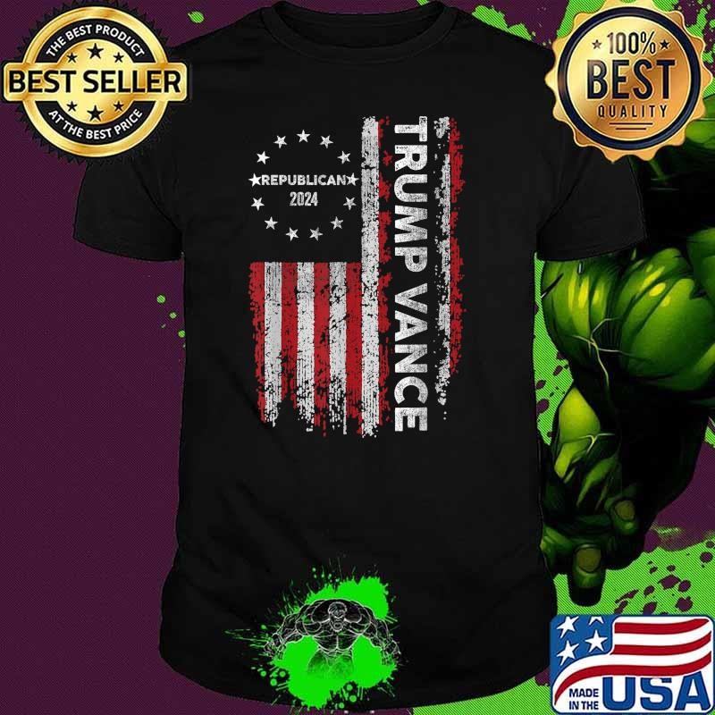 Nice Trump Vance 2024 US Flag Republican 2024 President Election T-Shirt