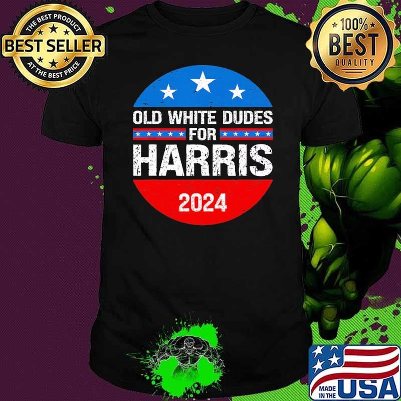 Old White Dudes For Harris 2024 Election Stars Retro T-Shirt