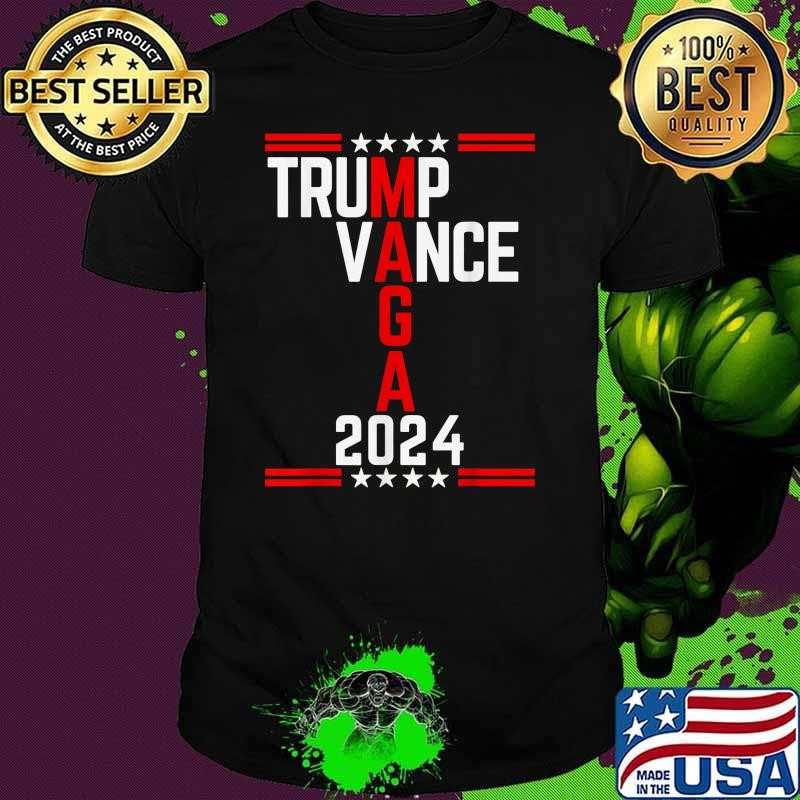 Original Trump Vance 2024 Retro Stripe Trump JD Vance MAGA Stars Unisex