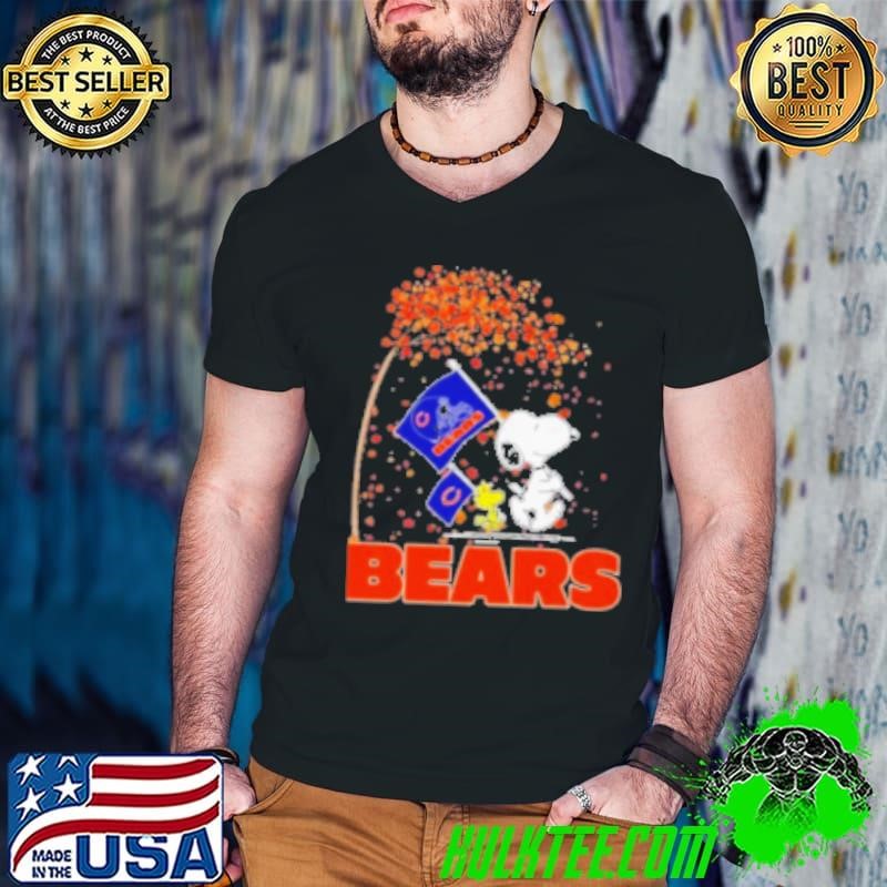 Peanuts Snoopy And Woodstock Parade Flag Chicago Bears In The Fall Guys V Neck