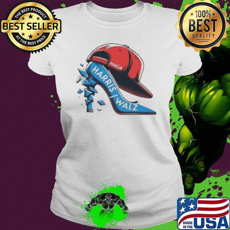 Red Maga Hat Crushing Blue High Heels Shirt