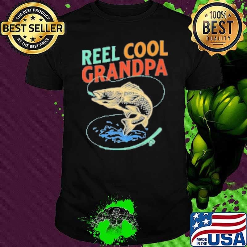 Reel Cool Grandpa Fly Fishing Walleye Fishing Pole Shirt