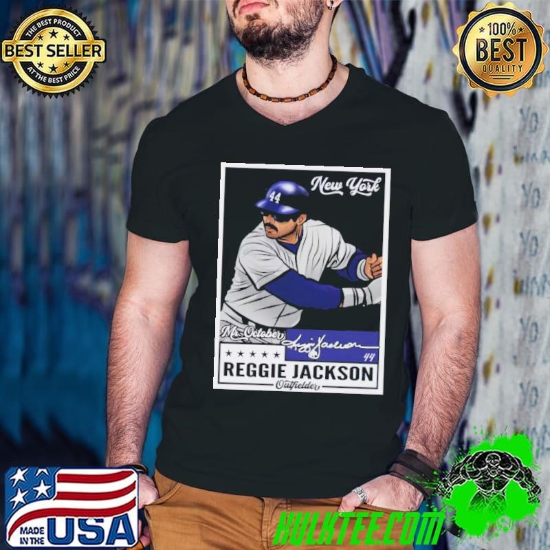 Reggie Jackson New York Y Throwback Card American former professional baseball right fielder T-Shirt