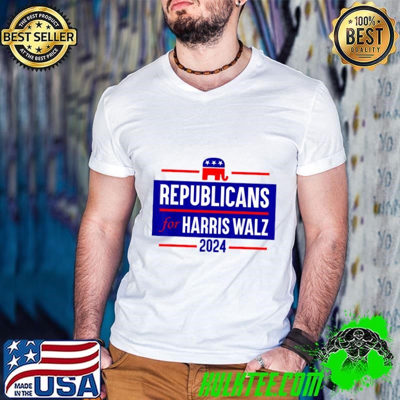 Republicans for harris walz Kamala Harris For President 2024 elephant T-Shirt