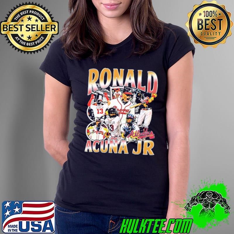 Ronald Acuna Jr. enezuelan professional baseball outfielder Vintage Bootleg Ladies Tee