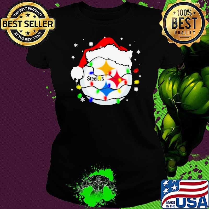 Santa Pittsburgh Steelers Logo Lights Christmas shirt