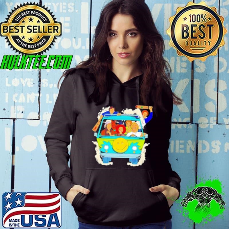 Scooby Doo Mystery Machine With Smiley Face And Smoke Trails Shirt