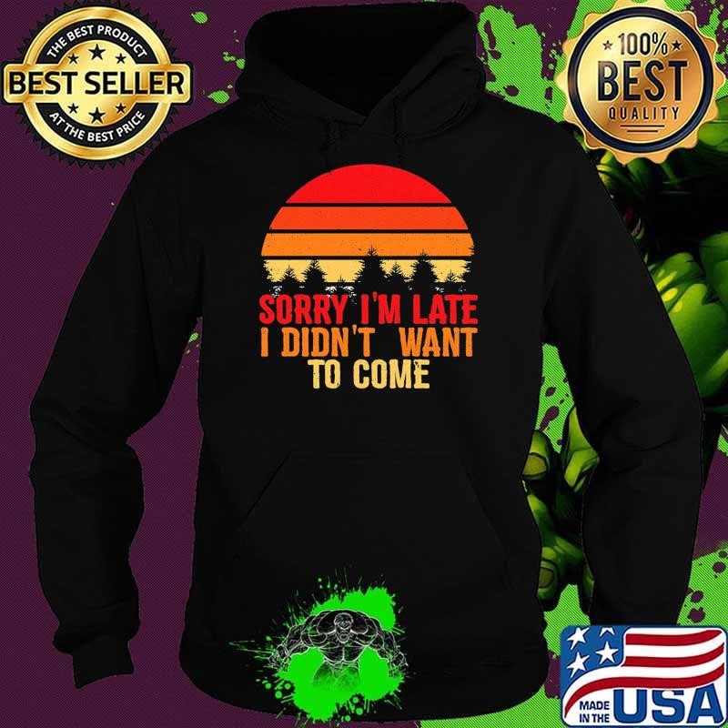 Sorry Im Late I Didnt Want To Come Vintage Sunset Hoodie