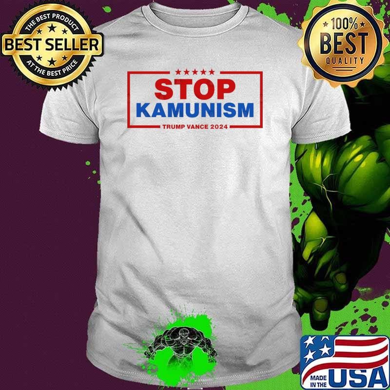 Stop Kamunism Kamala Harris Trump Vance 2024 Stars T-Shirt