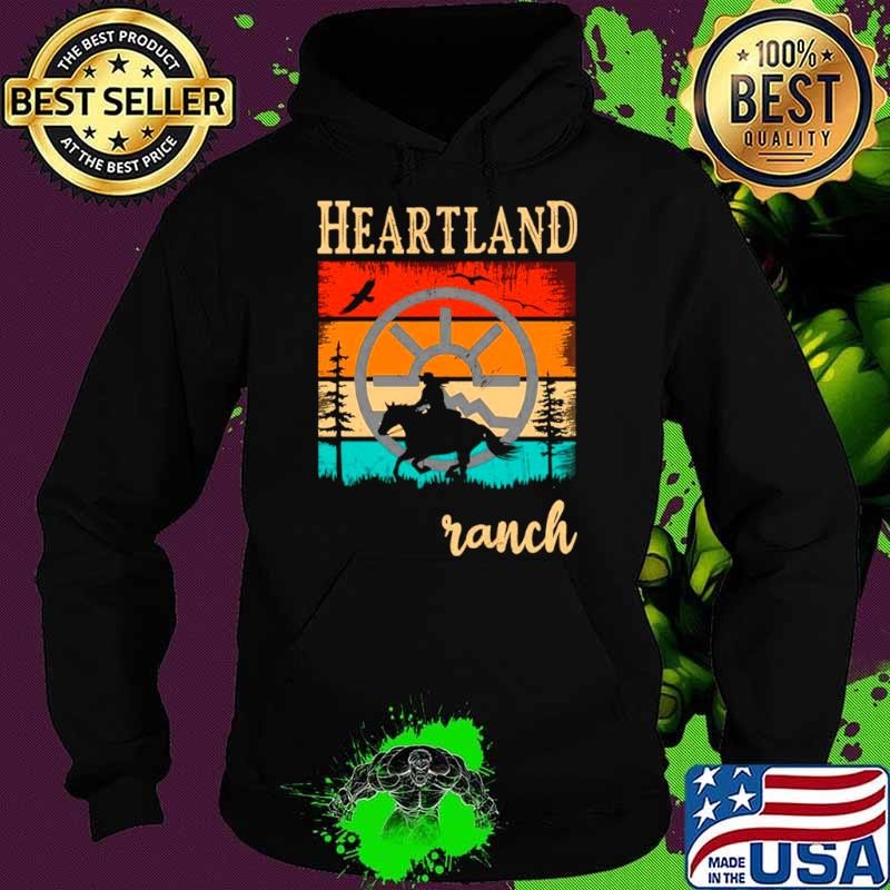 Sunset Heartland Ranch Retro Vintage Horse Lovers Horse Owner Hoodie