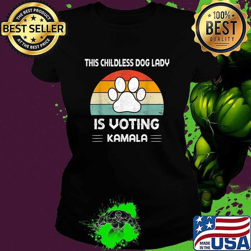 This Childless Dog Lady Is Voting Kamala Dog Vintage Sunset T-Shirt