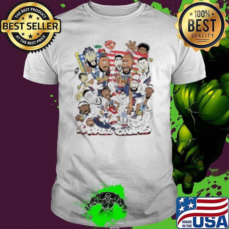USA Men'S Basketball Team World Champs Cartoon 2024 Shirt
