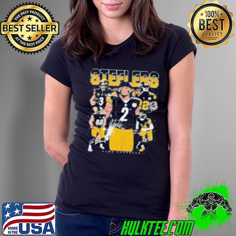 2024 Pittsburgh Steelers players signature vintage Ladies Tee
