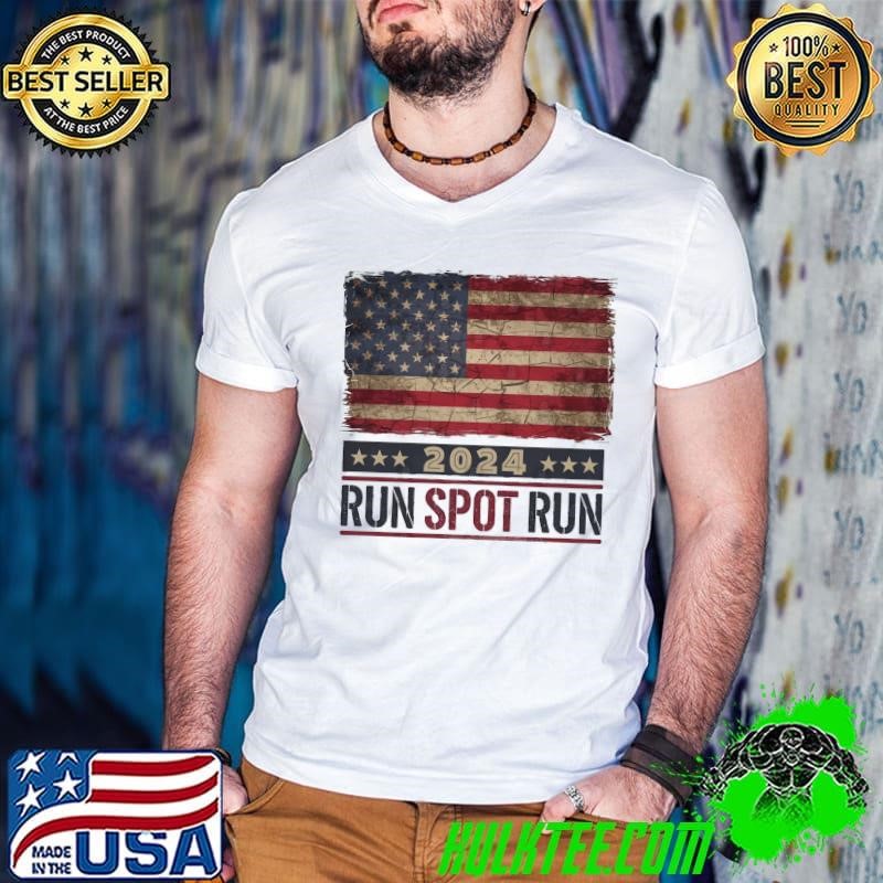 2024 run spot run american flag retro stars election T-Shirt