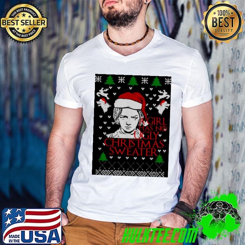 A Girl Have No Gym Arya Stark Santa Humor Workout Beast Party Got Guys V Neck