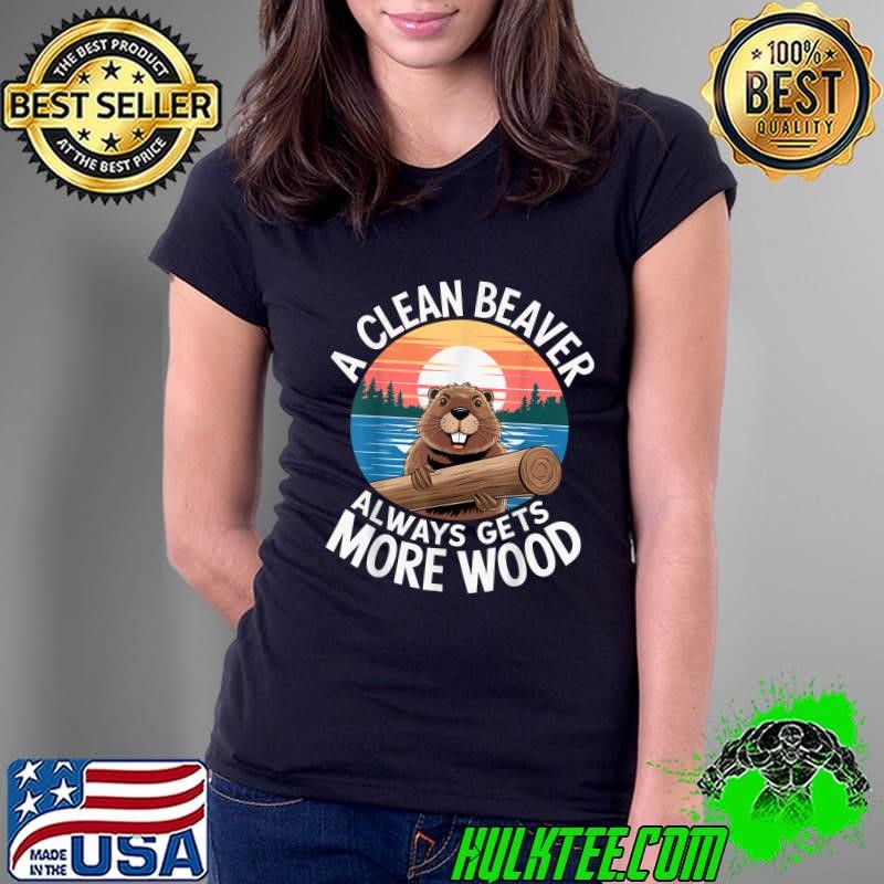 A clean Beaver always gets more Wood Vintage Sunset Ladies Tee
