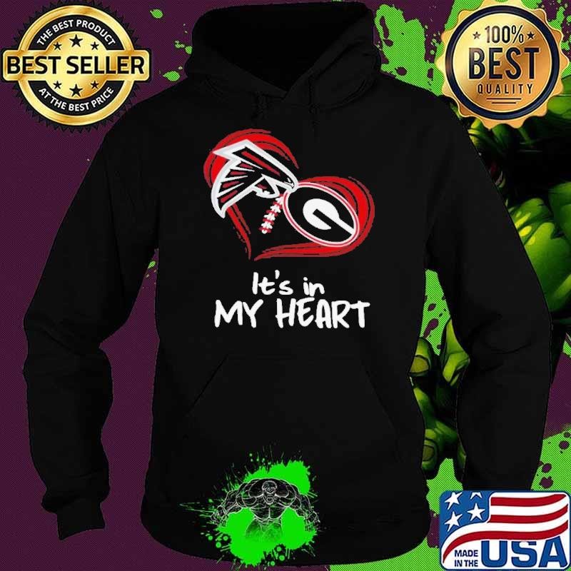 Atlanta Falcons And Georgia Bulldogs Football Its In My Heart Valentines Day Hoodie