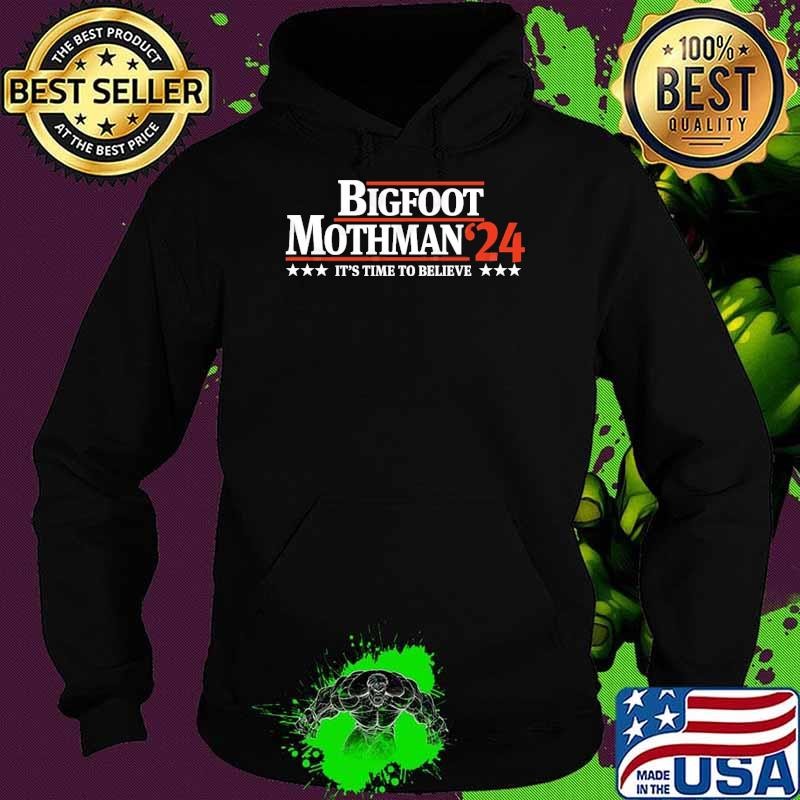 Bigfoot Mothman '24 Animal It's Time To Believe Stars T-Shirt