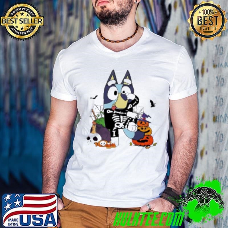 Bluey Halloween Skeleton Dog Shirt
