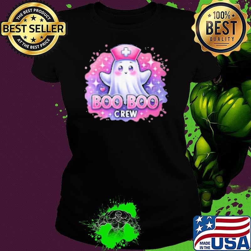Boo Boo Crew Nurse Pink Ghost Halloween Costume For Women Shirt