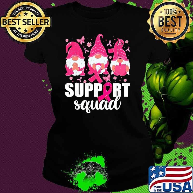 Breast Cancer Awareness Gnomes Support Squad Ladies tee