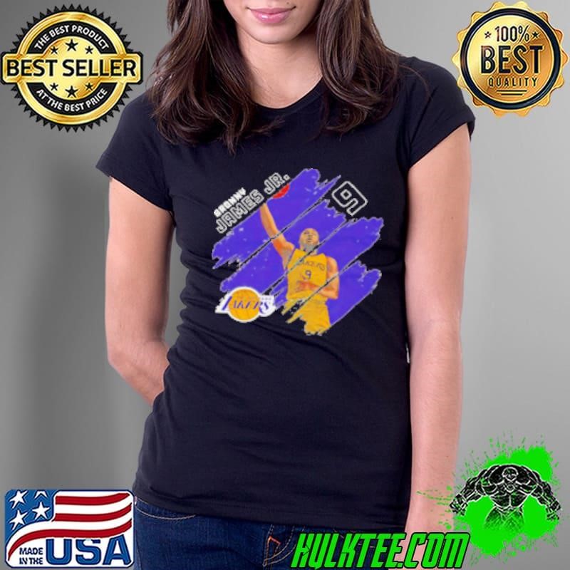 Bronny James Jr. Los Angeles Lakers Stripes Vintage Ladies Tee Bronny James Jr. Los Angeles Lakers Stripes Vintage Ladies Tee