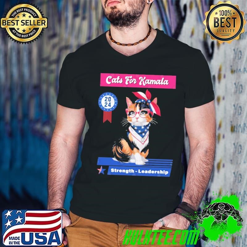 Cats For Kamala Strength Leadership Supporting Kamala 2024 Guys V Neck