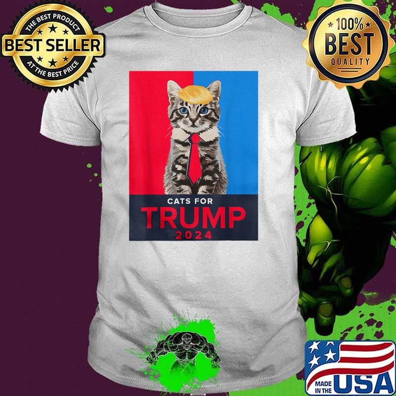 Cats For Trump 2024 For Vance Trump Hair Election T-Shirt