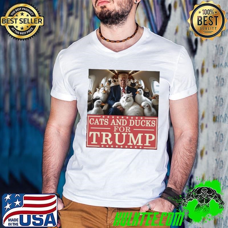 Cats and Ducks for Trump 2024 Stars Kittens and Ducks for Trump Guys V Neck