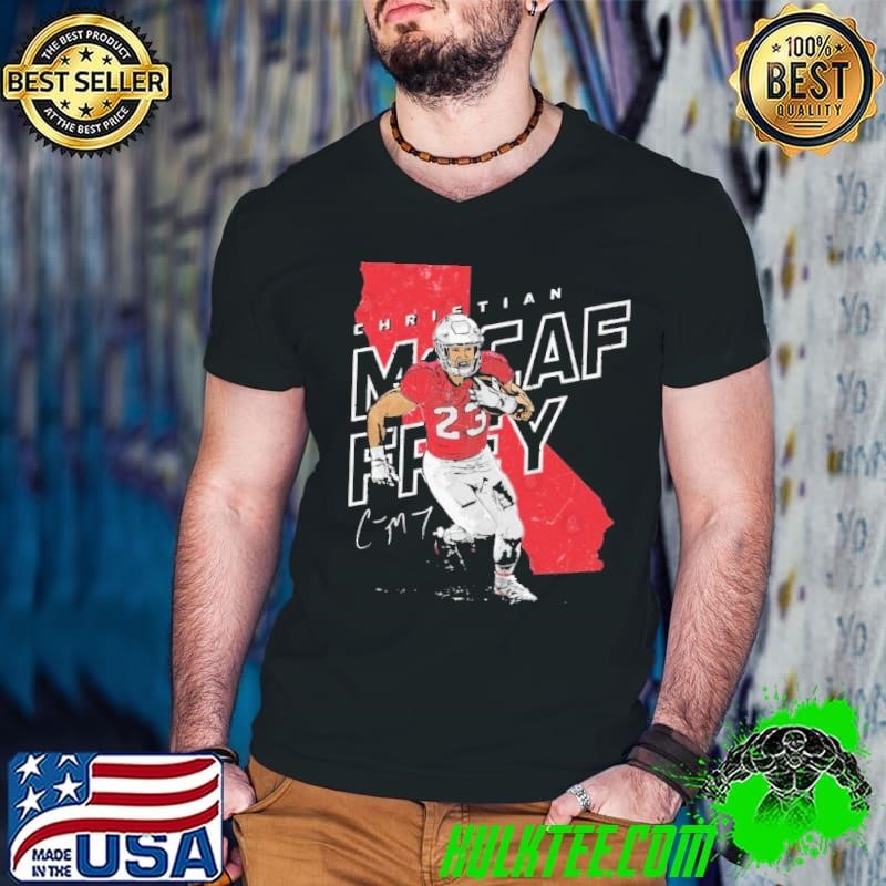 Christian Mccaffrey San Francisco Player Map American professional football running back Guys V Neck