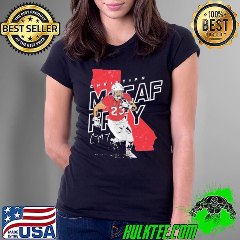 Christian Mccaffrey San Francisco Player Map American professional football running back Ladies Tee