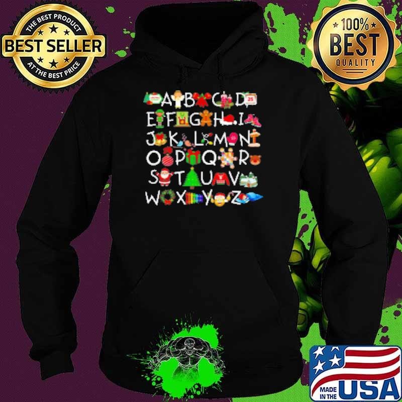 Christmas Elements Alphabet Teacher Hoodie