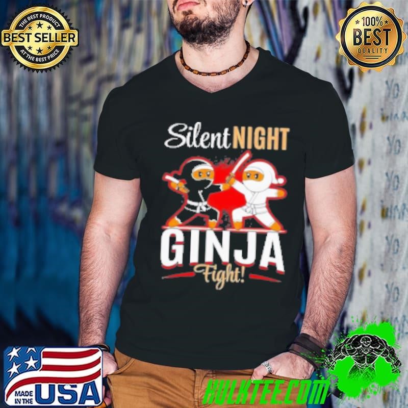 Christmas Gingerbread Silent Night Ginja Fight Cartoon Guys V Neck