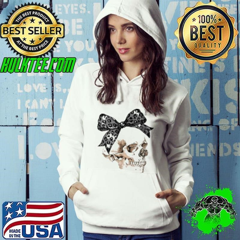Coquette Bow Spooky Season Skeleton Skull Horror Halloween Shirt