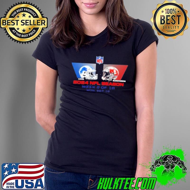 Detroit Lions Vs Ampa Bay Buccaneers NFL Season Week 2 2024 Ladies Tee