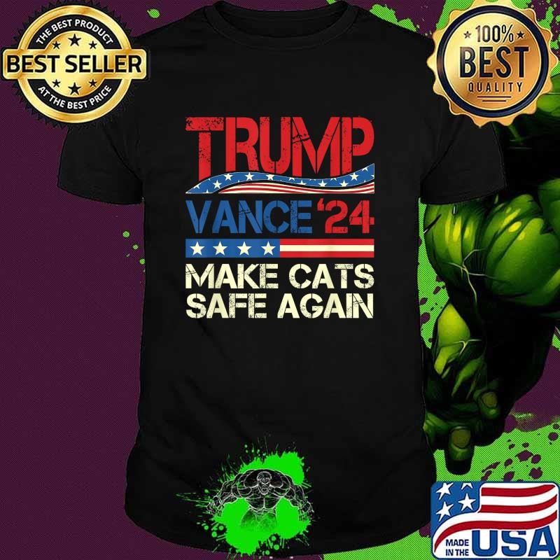 Donald Trump Make Cats Safe Again 2024 Debate Retro Election T-Shirt
