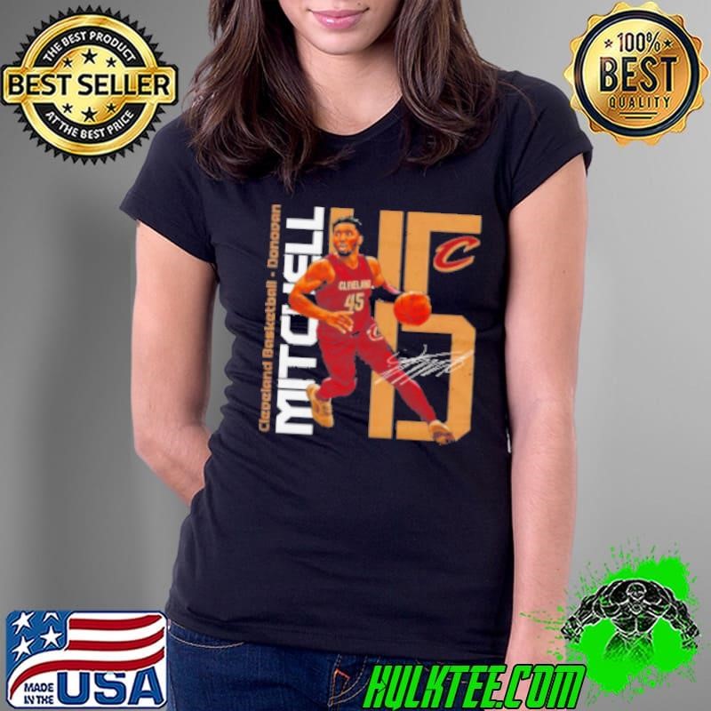 Donovan Mitchell Cleveland Cavaliers Stretch Signature Vintage Ladies Tee