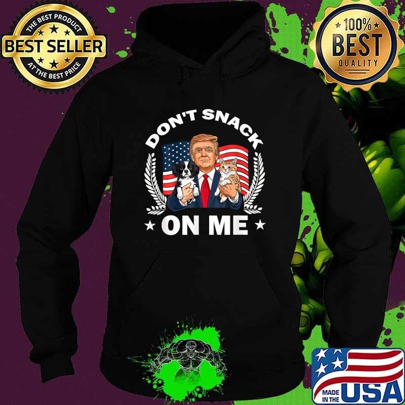 Don't snack on Me Cat Donald Trump Make Cat Safe Again Usa Flag Hoodie