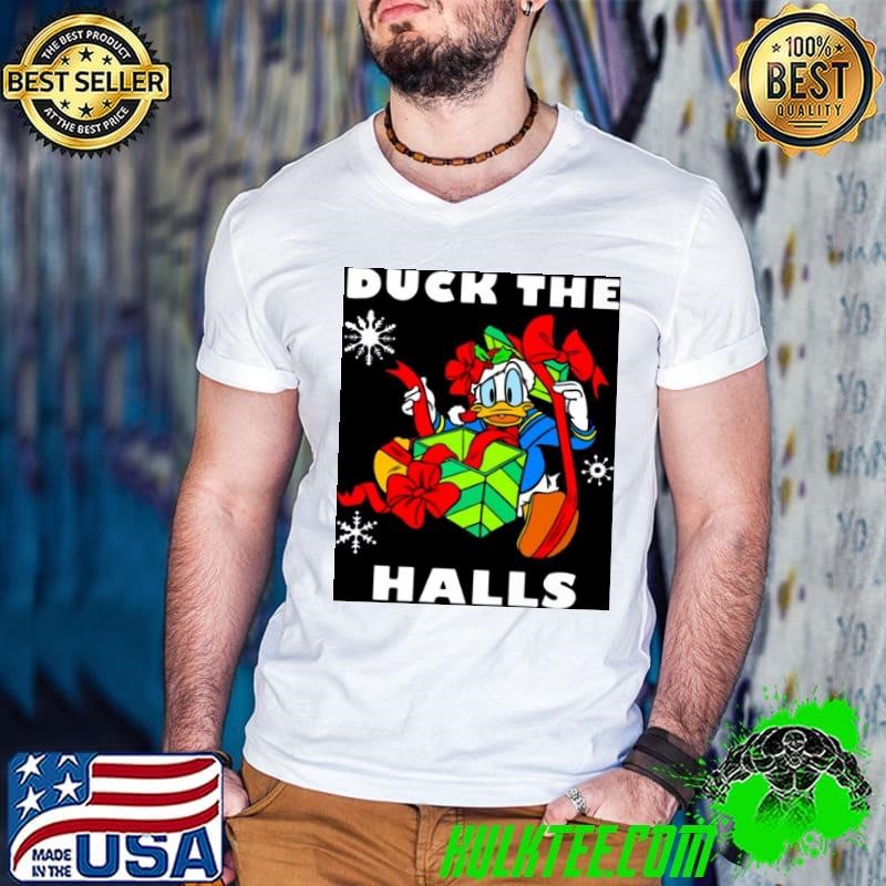 Duck The Halls Funny Art Santa Christmas shirt