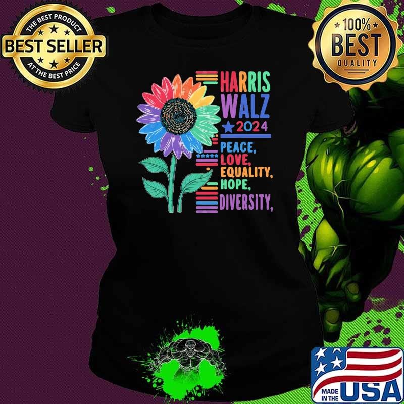 Flower Power Harris Walz 2024, Kamala Harris Time Walz Political T-Shirt