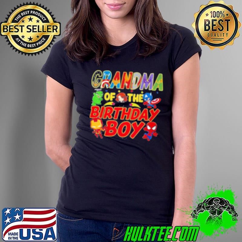 Grandma Of The Superhero Bday Boy Super Hero Family Party Ladies Tee