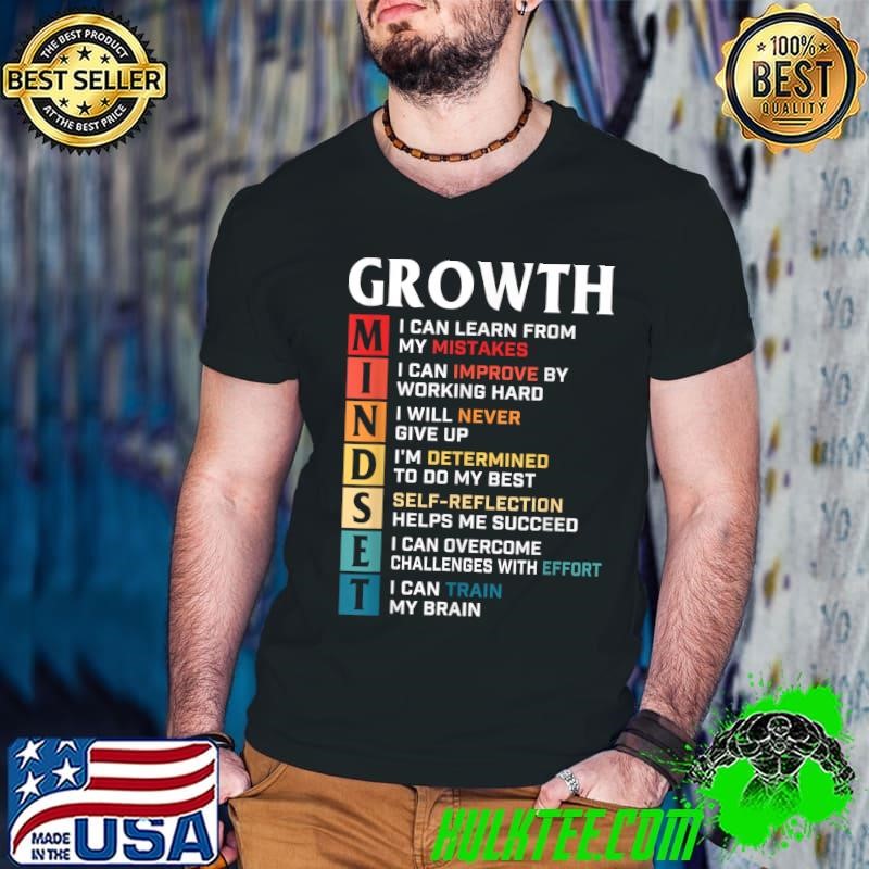 Growth Mindset Definition Can Learn From My Mistakes Can Prove Working Hard Quote T-Shirt